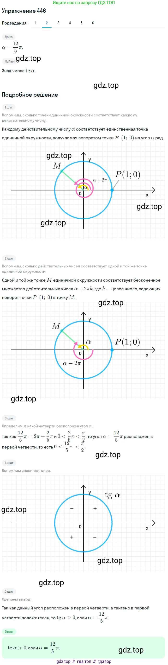 Алгебра, 10-11 класс Учебник, авторы: Алимов Шавкат Арифджанович, Колягин Юрий Михайлович, Ткачева Мария Владимировна, Федорова Надежда Евгеньевна, Шабунин Михаил Иванович, издательство Просвещение, Москва, 2014, страница 134, номер 446, Решение 1 (продолжение 2)