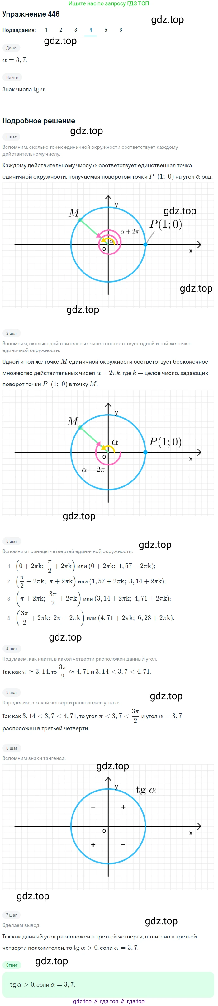 Алгебра, 10-11 класс Учебник, авторы: Алимов Шавкат Арифджанович, Колягин Юрий Михайлович, Ткачева Мария Владимировна, Федорова Надежда Евгеньевна, Шабунин Михаил Иванович, издательство Просвещение, Москва, 2014, страница 134, номер 446, Решение 1 (продолжение 4)
