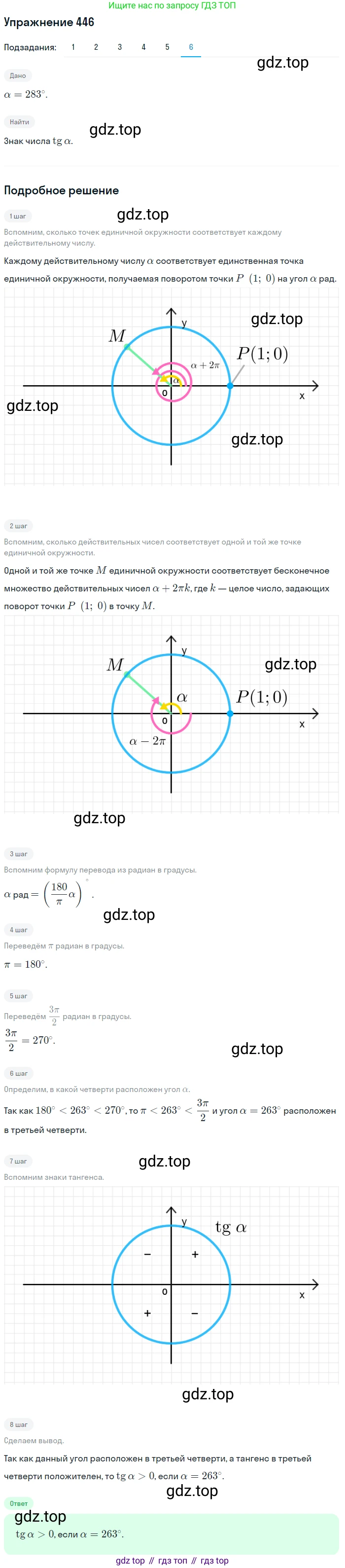 Алгебра, 10-11 класс Учебник, авторы: Алимов Шавкат Арифджанович, Колягин Юрий Михайлович, Ткачева Мария Владимировна, Федорова Надежда Евгеньевна, Шабунин Михаил Иванович, издательство Просвещение, Москва, 2014, страница 134, номер 446, Решение 1 (продолжение 6)