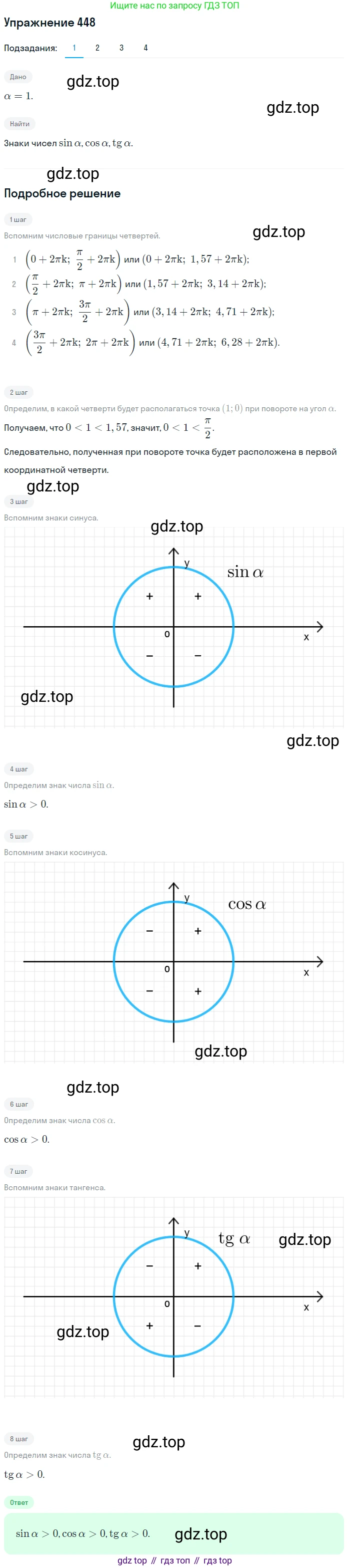 Алгебра, 10-11 класс Учебник, авторы: Алимов Шавкат Арифджанович, Колягин Юрий Михайлович, Ткачева Мария Владимировна, Федорова Надежда Евгеньевна, Шабунин Михаил Иванович, издательство Просвещение, Москва, 2014, страница 134, номер 448, Решение 1