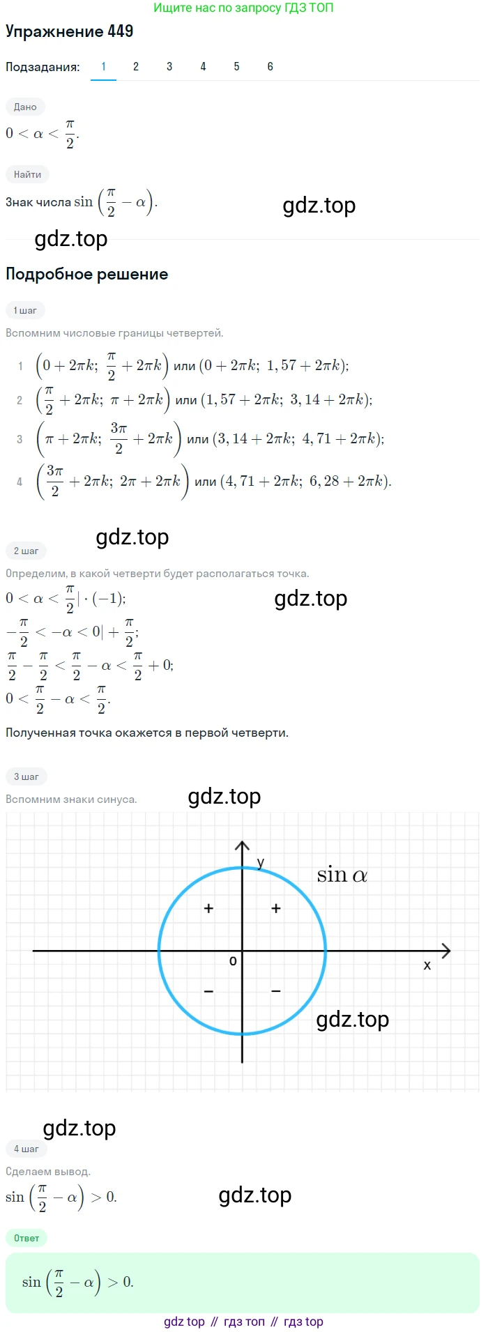 Алгебра, 10-11 класс Учебник, авторы: Алимов Шавкат Арифджанович, Колягин Юрий Михайлович, Ткачева Мария Владимировна, Федорова Надежда Евгеньевна, Шабунин Михаил Иванович, издательство Просвещение, Москва, 2014, страница 134, номер 449, Решение 1