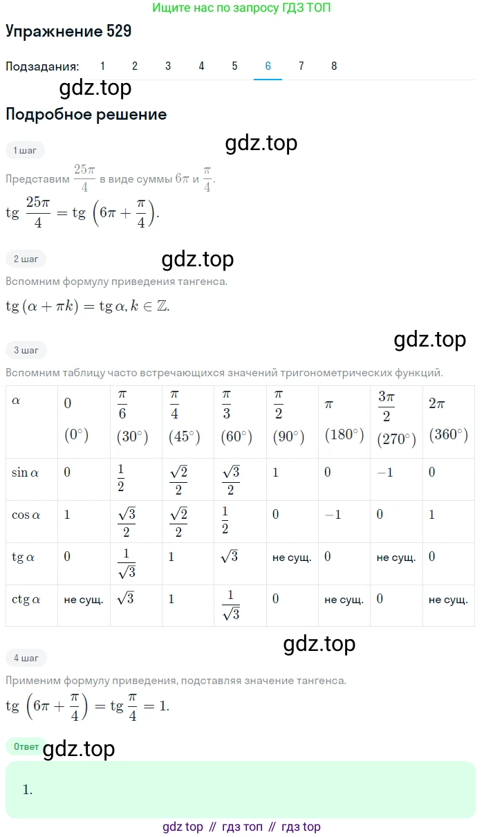 Алгебра, 10-11 класс Учебник, авторы: Алимов Шавкат Арифджанович, Колягин Юрий Михайлович, Ткачева Мария Владимировна, Федорова Надежда Евгеньевна, Шабунин Михаил Иванович, издательство Просвещение, Москва, 2014, страница 160, номер 529, Решение 1 (продолжение 6)