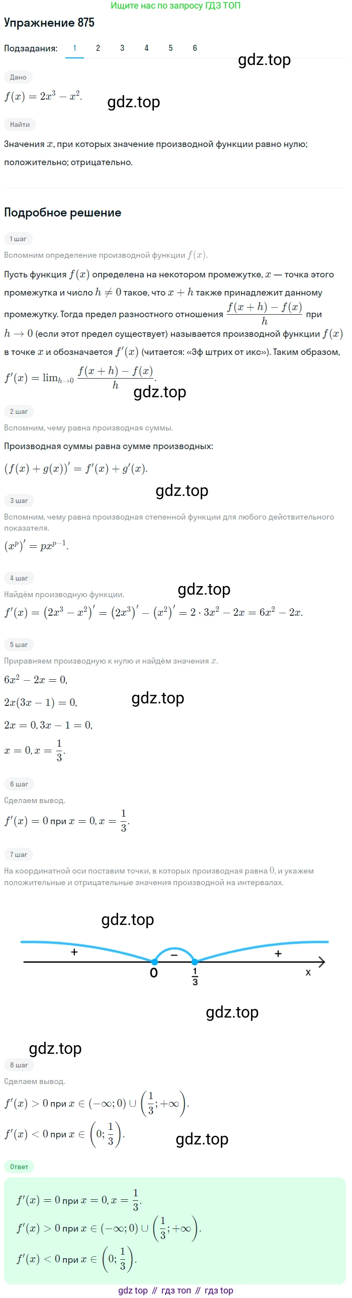 Алгебра, 10-11 класс Учебник, авторы: Алимов Шавкат Арифджанович, Колягин Юрий Михайлович, Ткачева Мария Владимировна, Федорова Надежда Евгеньевна, Шабунин Михаил Иванович, издательство Просвещение, Москва, 2014, страница 257, номер 875, Решение 1