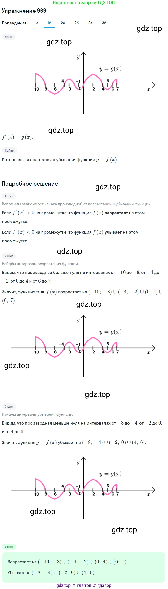 Алгебра, 10-11 класс Учебник, авторы: Алимов Шавкат Арифджанович, Колягин Юрий Михайлович, Ткачева Мария Владимировна, Федорова Надежда Евгеньевна, Шабунин Михаил Иванович, издательство Просвещение, Москва, 2014, страница 288, номер 969, Решение 1 (продолжение 4)
