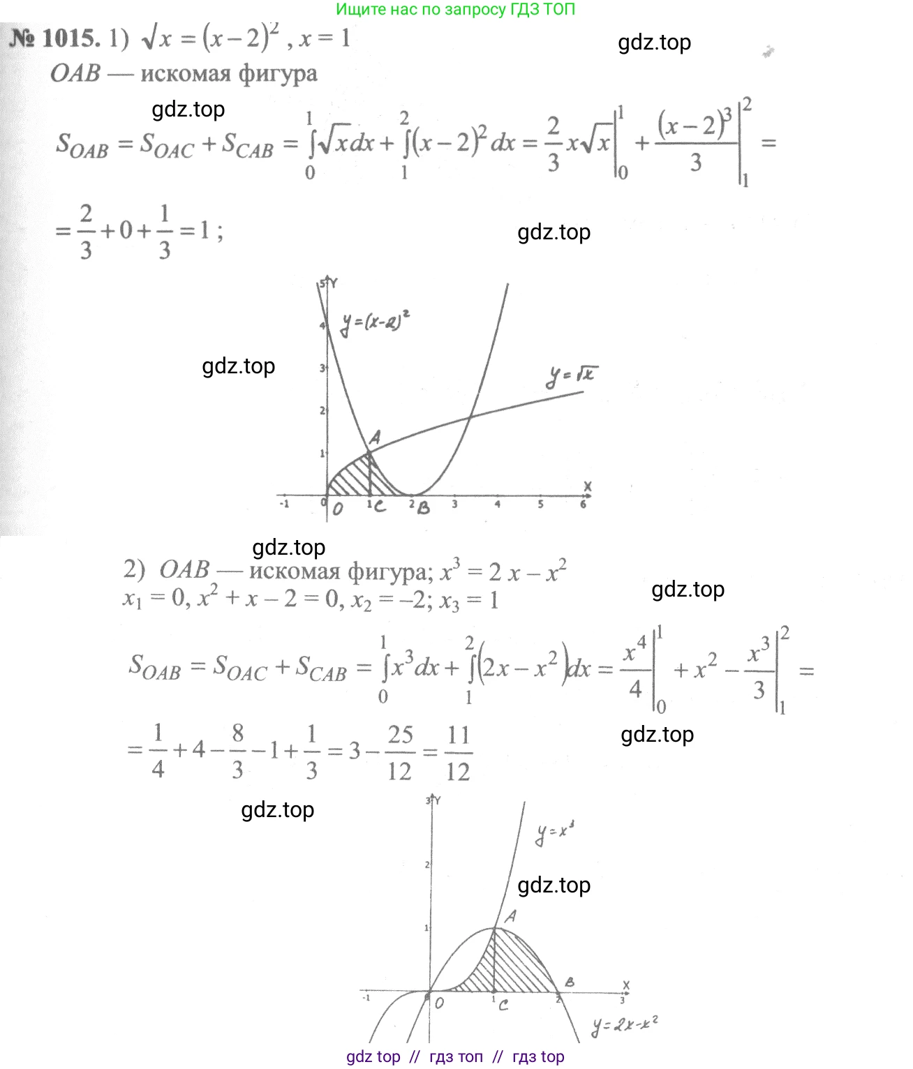 Алгебра, 10-11 класс Учебник, авторы: Алимов Шавкат Арифджанович, Колягин Юрий Михайлович, Ткачева Мария Владимировна, Федорова Надежда Евгеньевна, Шабунин Михаил Иванович, издательство Просвещение, Москва, 2014, страница 308, номер 1015, Решение 3