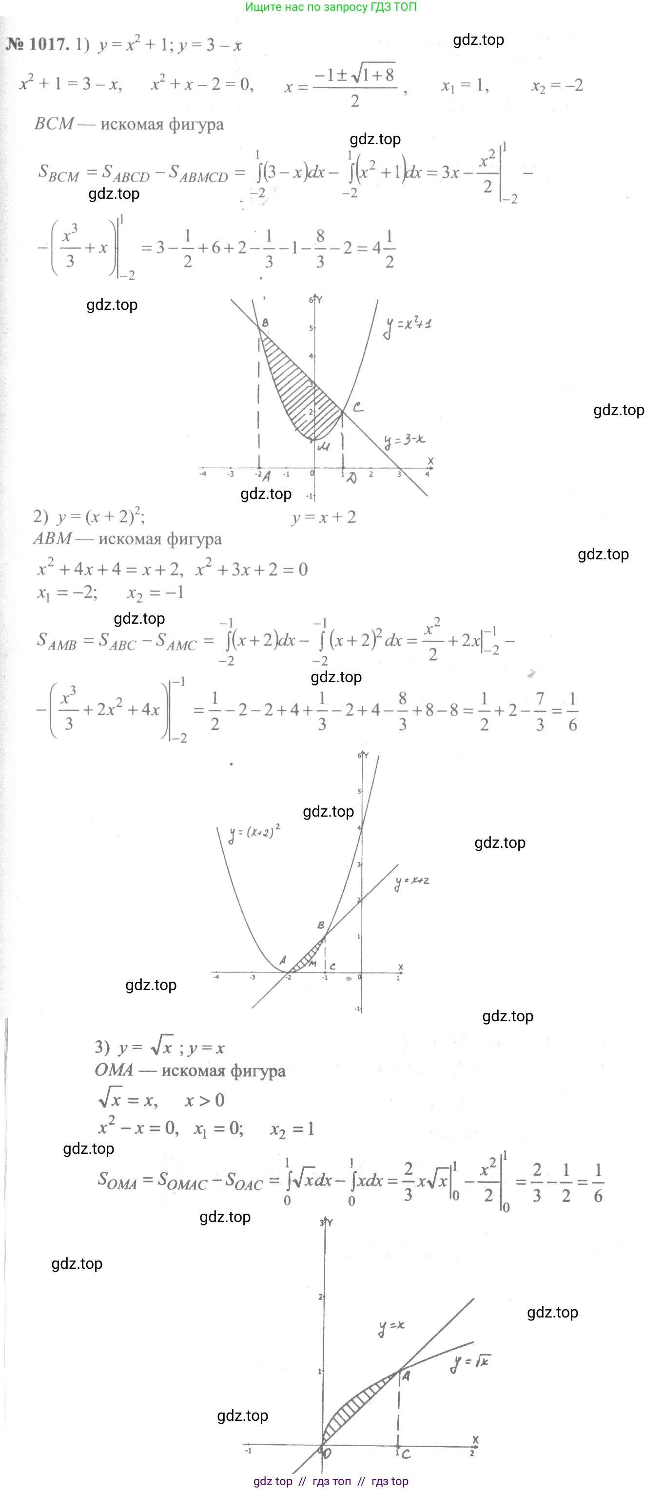 Алгебра, 10-11 класс Учебник, авторы: Алимов Шавкат Арифджанович, Колягин Юрий Михайлович, Ткачева Мария Владимировна, Федорова Надежда Евгеньевна, Шабунин Михаил Иванович, издательство Просвещение, Москва, 2014, страница 308, номер 1017, Решение 3