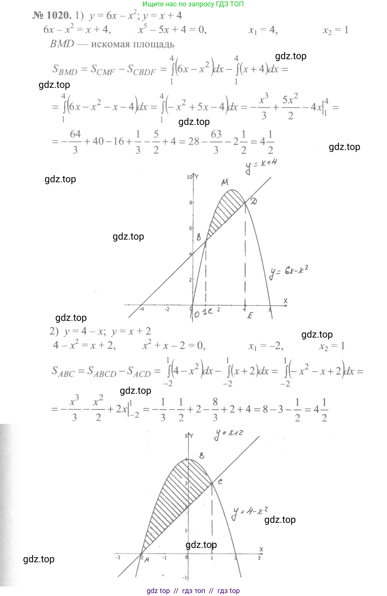 Алгебра, 10-11 класс Учебник, авторы: Алимов Шавкат Арифджанович, Колягин Юрий Михайлович, Ткачева Мария Владимировна, Федорова Надежда Евгеньевна, Шабунин Михаил Иванович, издательство Просвещение, Москва, 2014, страница 309, номер 1020, Решение 3