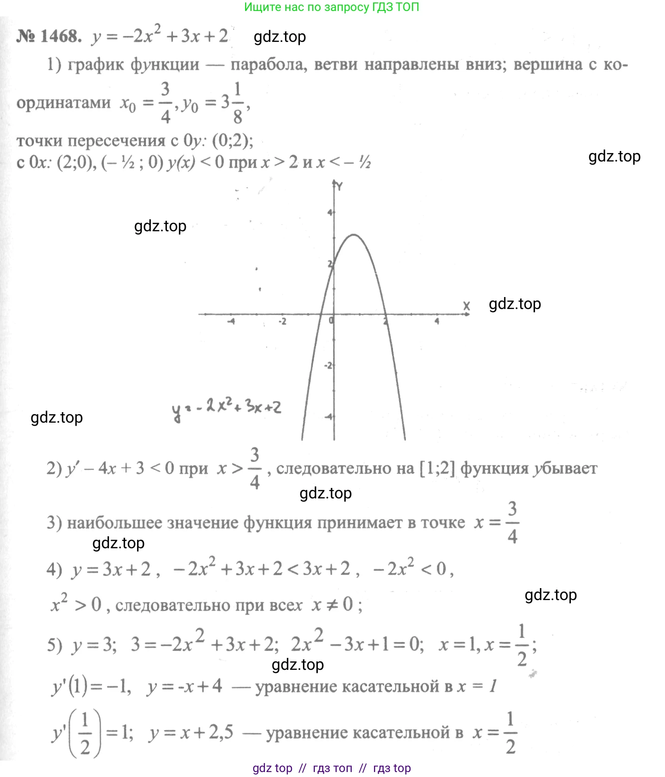 Алгебра, 10-11 класс Учебник, авторы: Алимов Шавкат Арифджанович, Колягин Юрий Михайлович, Ткачева Мария Владимировна, Федорова Надежда Евгеньевна, Шабунин Михаил Иванович, издательство Просвещение, Москва, 2014, страница 419, номер 1468, Решение 3