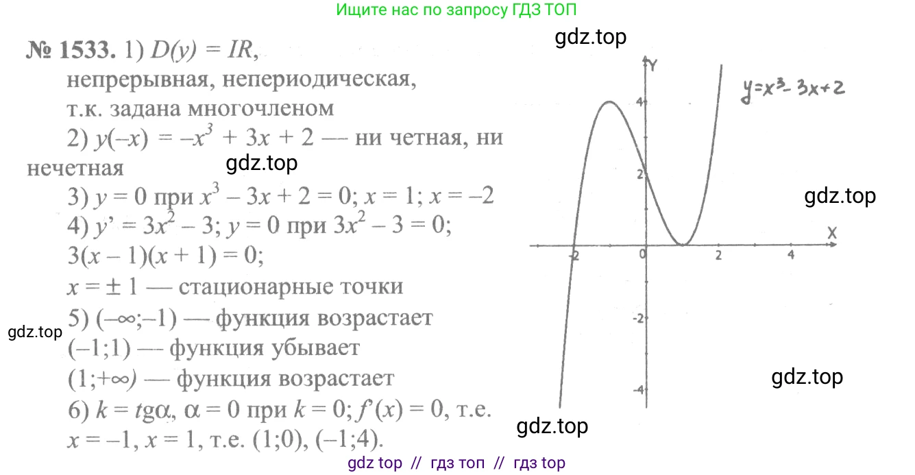 Алгебра, 10-11 класс Учебник, авторы: Алимов Шавкат Арифджанович, Колягин Юрий Михайлович, Ткачева Мария Владимировна, Федорова Надежда Евгеньевна, Шабунин Михаил Иванович, издательство Просвещение, Москва, 2014, страница 424, номер 1533, Решение 3