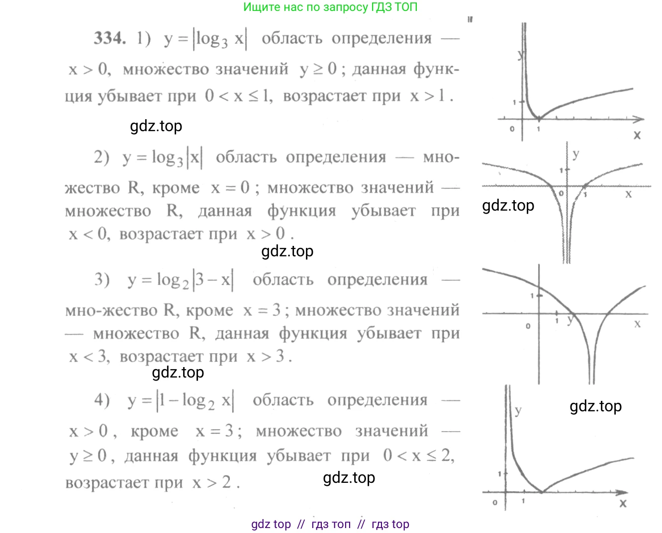 Алгебра, 10-11 класс Учебник, авторы: Алимов Шавкат Арифджанович, Колягин Юрий Михайлович, Ткачева Мария Владимировна, Федорова Надежда Евгеньевна, Шабунин Михаил Иванович, издательство Просвещение, Москва, 2014, страница 105, номер 334, Решение 3