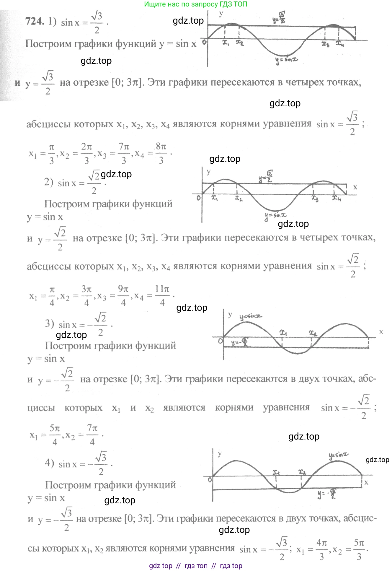 Алгебра, 10-11 класс Учебник, авторы: Алимов Шавкат Арифджанович, Колягин Юрий Михайлович, Ткачева Мария Владимировна, Федорова Надежда Евгеньевна, Шабунин Михаил Иванович, издательство Просвещение, Москва, 2014, страница 216, номер 724, Решение 3