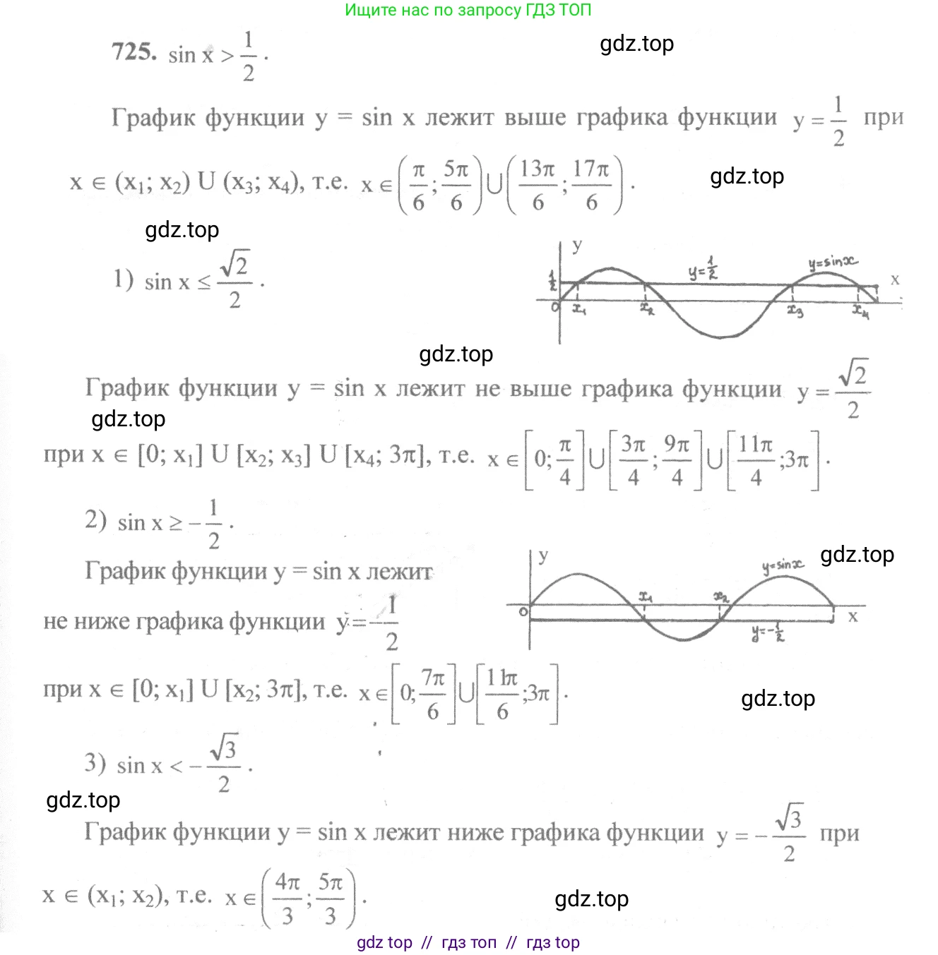 Алгебра, 10-11 класс Учебник, авторы: Алимов Шавкат Арифджанович, Колягин Юрий Михайлович, Ткачева Мария Владимировна, Федорова Надежда Евгеньевна, Шабунин Михаил Иванович, издательство Просвещение, Москва, 2014, страница 216, номер 725, Решение 3