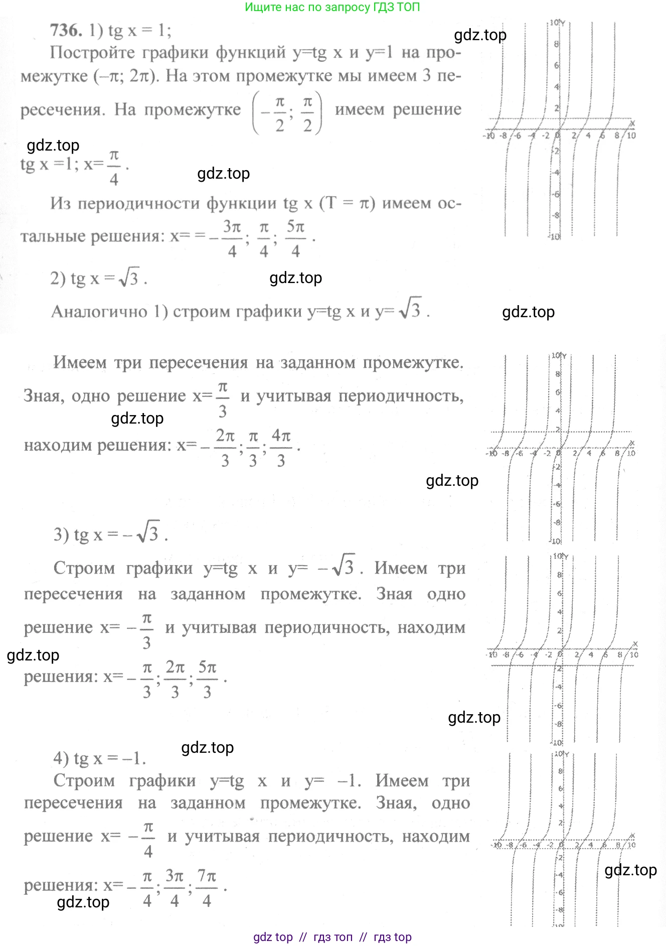 Алгебра, 10-11 класс Учебник, авторы: Алимов Шавкат Арифджанович, Колягин Юрий Михайлович, Ткачева Мария Владимировна, Федорова Надежда Евгеньевна, Шабунин Михаил Иванович, издательство Просвещение, Москва, 2014, страница 222, номер 736, Решение 3
