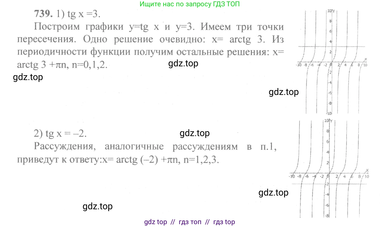 Алгебра, 10-11 класс Учебник, авторы: Алимов Шавкат Арифджанович, Колягин Юрий Михайлович, Ткачева Мария Владимировна, Федорова Надежда Евгеньевна, Шабунин Михаил Иванович, издательство Просвещение, Москва, 2014, страница 222, номер 739, Решение 3