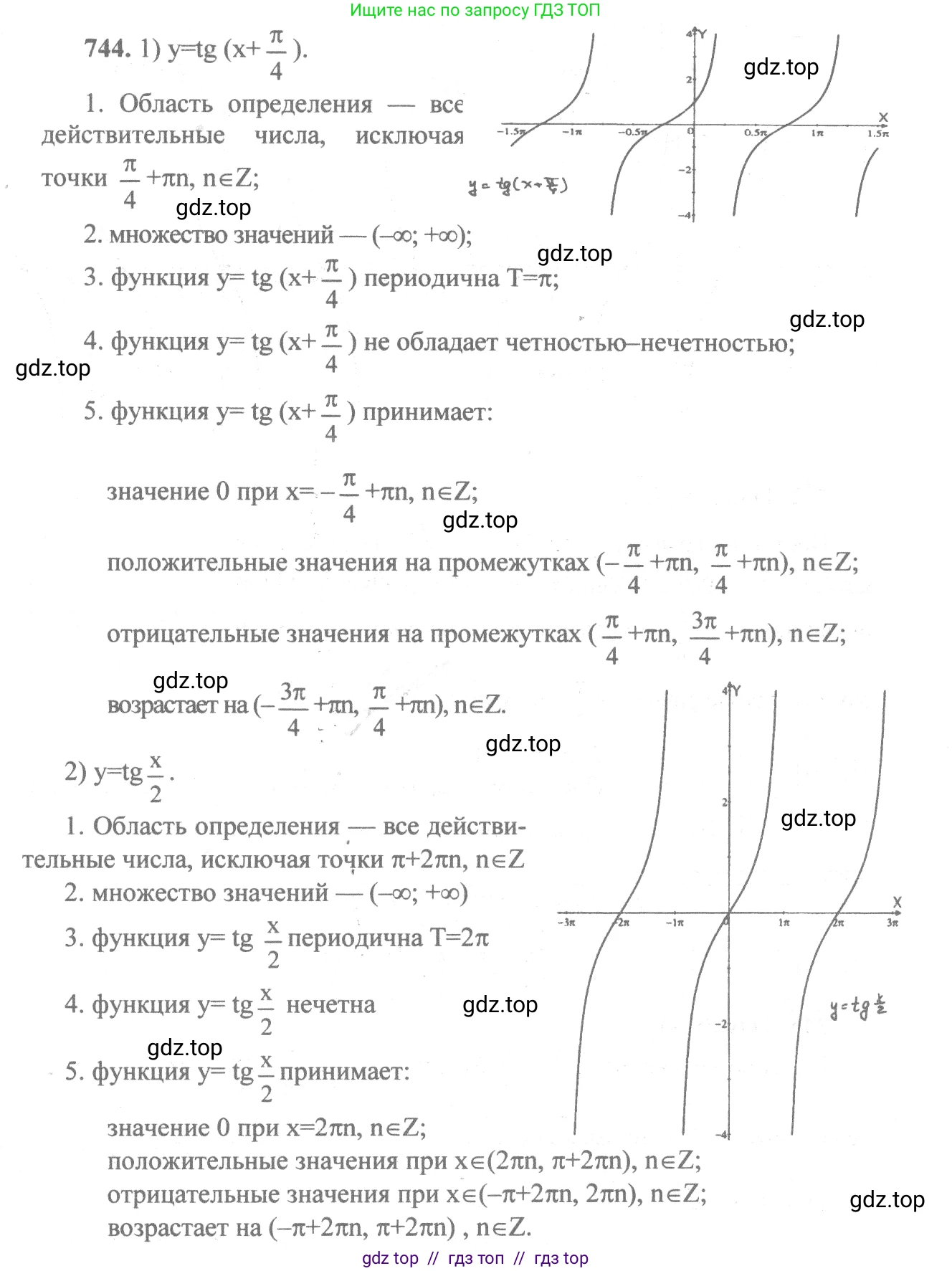 Алгебра, 10-11 класс Учебник, авторы: Алимов Шавкат Арифджанович, Колягин Юрий Михайлович, Ткачева Мария Владимировна, Федорова Надежда Евгеньевна, Шабунин Михаил Иванович, издательство Просвещение, Москва, 2014, страница 222, номер 744, Решение 3