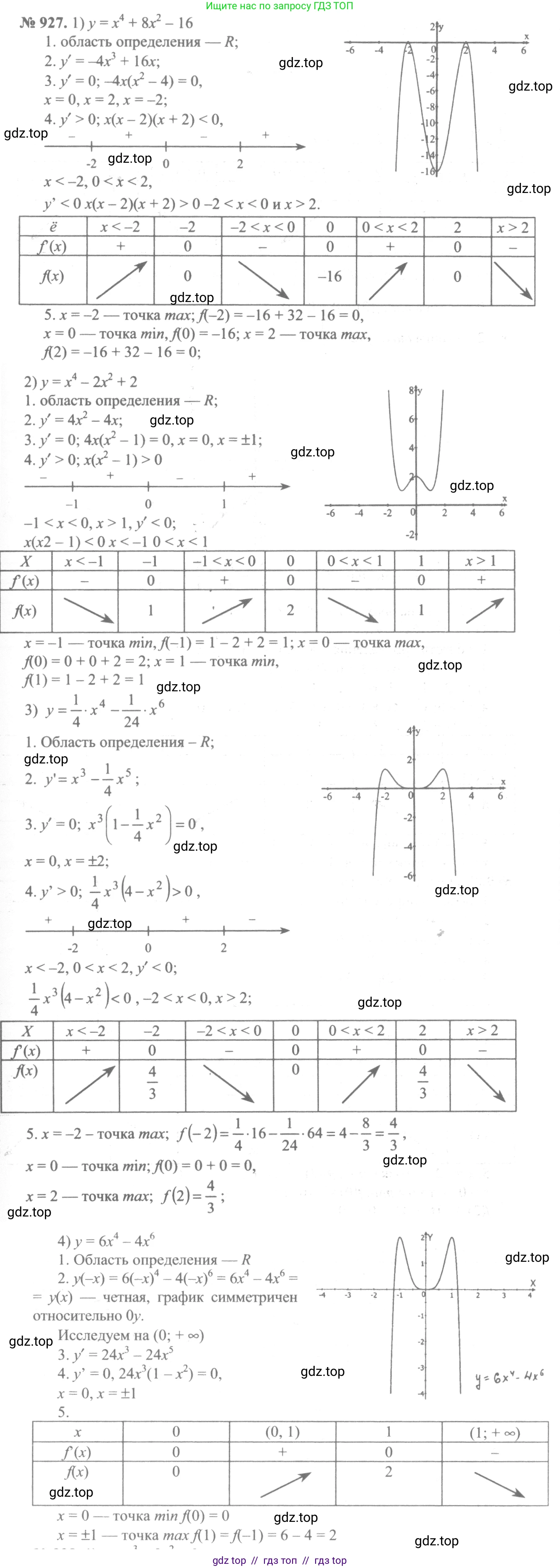 Алгебра, 10-11 класс Учебник, авторы: Алимов Шавкат Арифджанович, Колягин Юрий Михайлович, Ткачева Мария Владимировна, Федорова Надежда Евгеньевна, Шабунин Михаил Иванович, издательство Просвещение, Москва, 2014, страница 276, номер 927, Решение 3