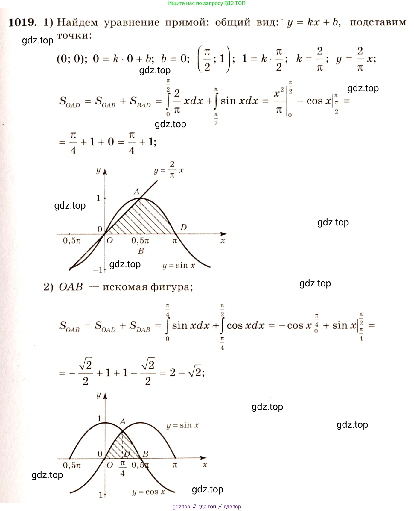Алгебра, 10-11 класс Учебник, авторы: Алимов Шавкат Арифджанович, Колягин Юрий Михайлович, Ткачева Мария Владимировна, Федорова Надежда Евгеньевна, Шабунин Михаил Иванович, издательство Просвещение, Москва, 2014, страница 309, номер 1019, Решение 4