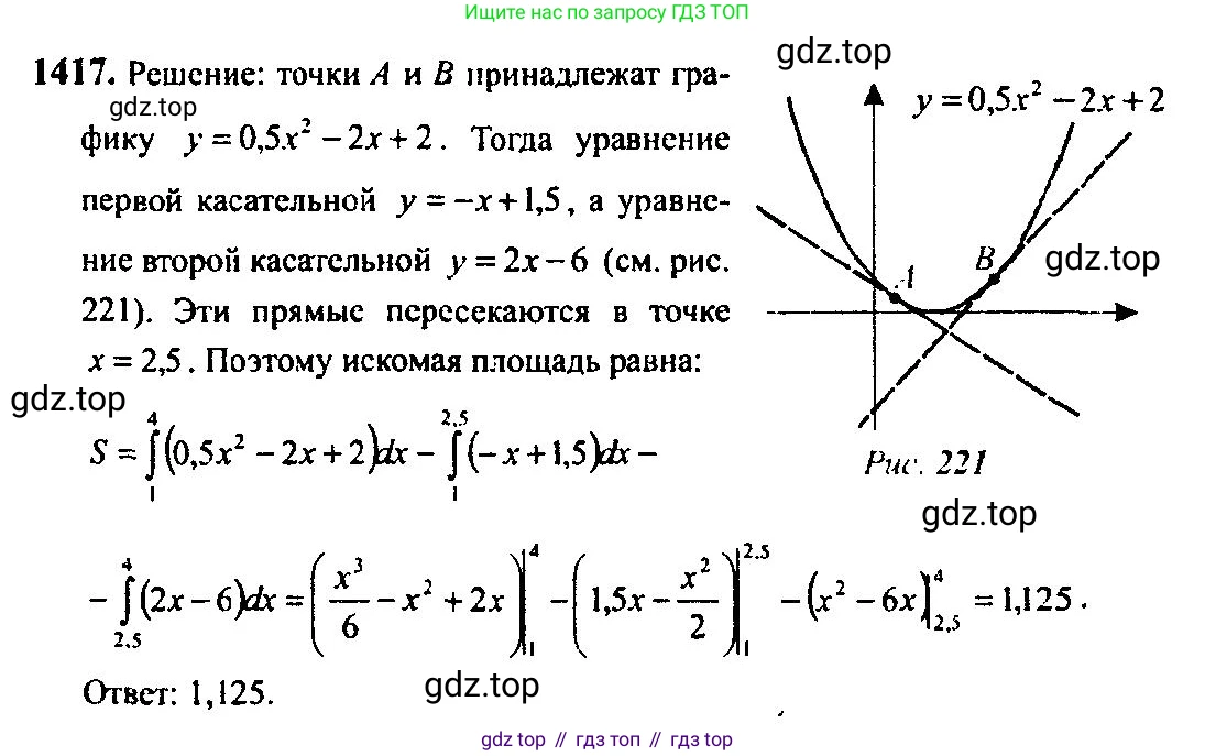 Алгебра, 10-11 класс Учебник, авторы: Алимов Шавкат Арифджанович, Колягин Юрий Михайлович, Ткачева Мария Владимировна, Федорова Надежда Евгеньевна, Шабунин Михаил Иванович, издательство Просвещение, Москва, 2014, страница 414, номер 1417, Решение 5