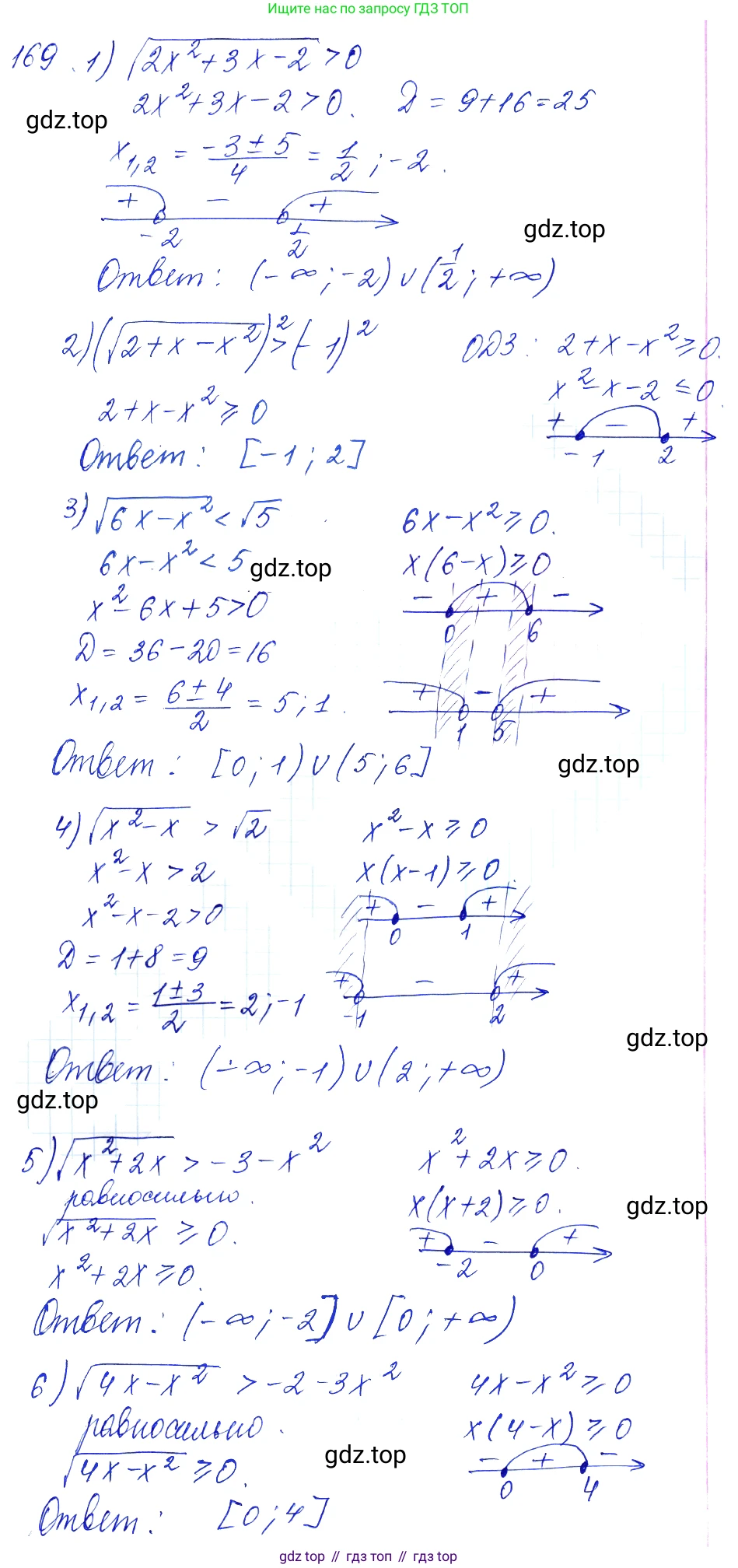 Алгебра, 10-11 класс Учебник, авторы: Алимов Шавкат Арифджанович, Колягин Юрий Михайлович, Ткачева Мария Владимировна, Федорова Надежда Евгеньевна, Шабунин Михаил Иванович, издательство Просвещение, Москва, 2014, страница 68, номер 169, Решение 6