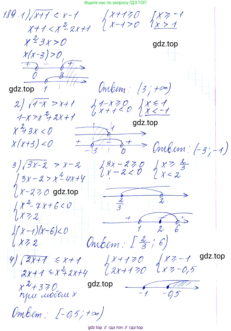 Алгебра, 10-11 класс Учебник, авторы: Алимов Шавкат Арифджанович, Колягин Юрий Михайлович, Ткачева Мария Владимировна, Федорова Надежда Евгеньевна, Шабунин Михаил Иванович, издательство Просвещение, Москва, 2014, страница 71, номер 189, Решение 6
