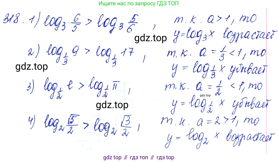 Алгебра, 10-11 класс Учебник, авторы: Алимов Шавкат Арифджанович, Колягин Юрий Михайлович, Ткачева Мария Владимировна, Федорова Надежда Евгеньевна, Шабунин Михаил Иванович, издательство Просвещение, Москва, 2014, страница 103, номер 318, Решение 6