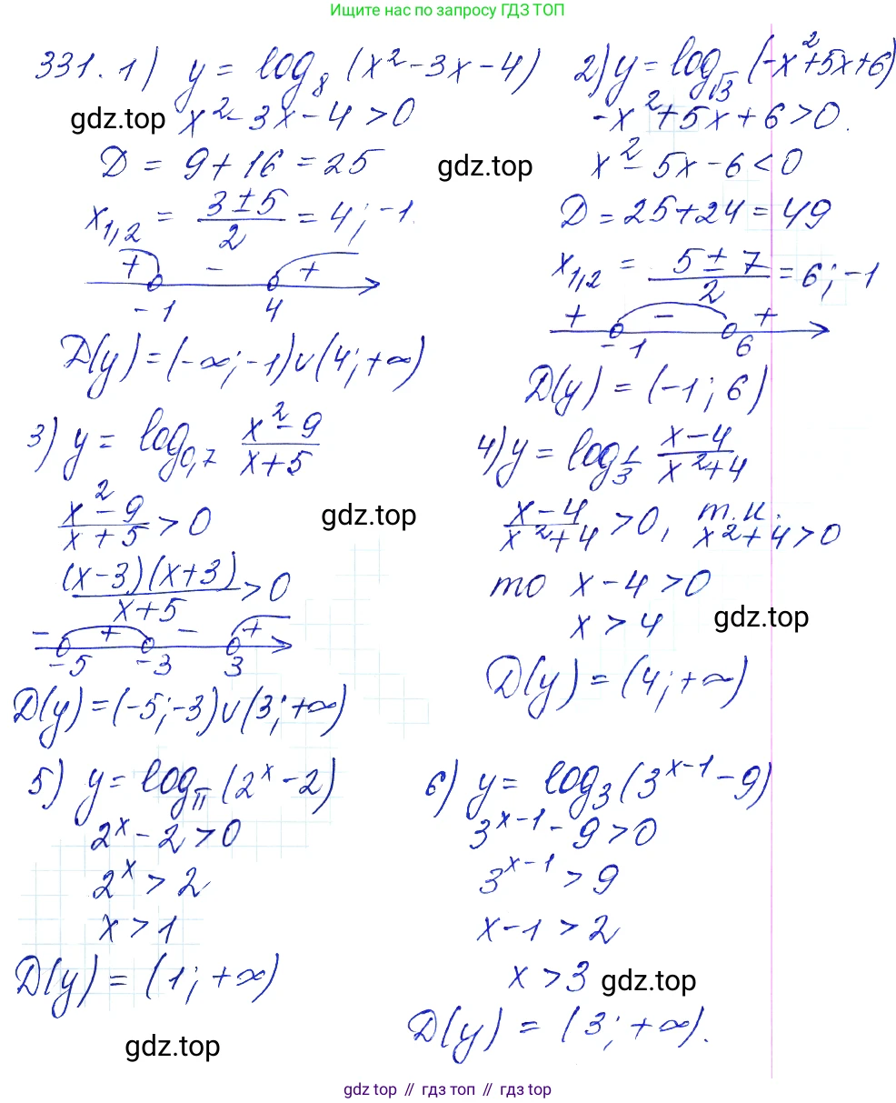Алгебра, 10-11 класс Учебник, авторы: Алимов Шавкат Арифджанович, Колягин Юрий Михайлович, Ткачева Мария Владимировна, Федорова Надежда Евгеньевна, Шабунин Михаил Иванович, издательство Просвещение, Москва, 2014, страница 104, номер 331, Решение 6