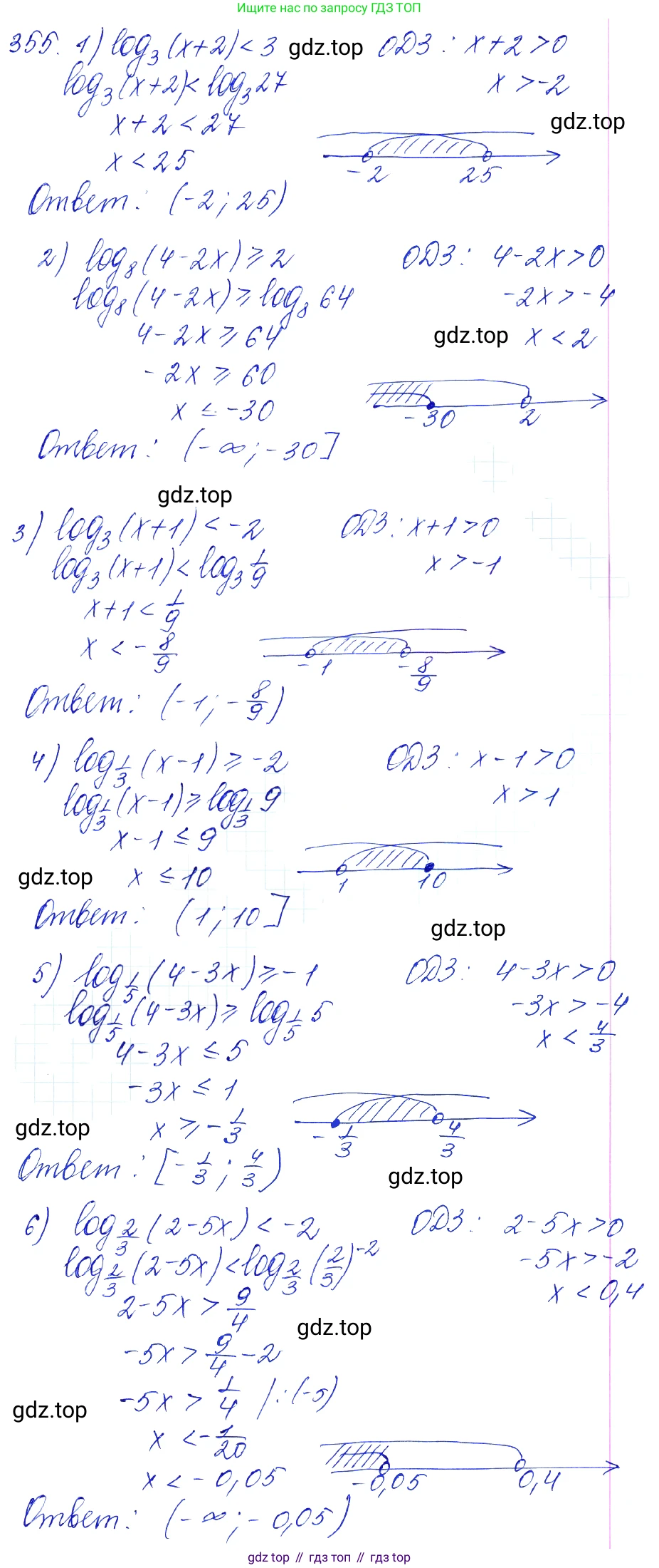 Алгебра, 10-11 класс Учебник, авторы: Алимов Шавкат Арифджанович, Колягин Юрий Михайлович, Ткачева Мария Владимировна, Федорова Надежда Евгеньевна, Шабунин Михаил Иванович, издательство Просвещение, Москва, 2014, страница 111, номер 355, Решение 6