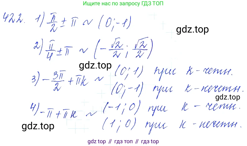 Алгебра, 10-11 класс Учебник, авторы: Алимов Шавкат Арифджанович, Колягин Юрий Михайлович, Ткачева Мария Владимировна, Федорова Надежда Евгеньевна, Шабунин Михаил Иванович, издательство Просвещение, Москва, 2014, страница 125, номер 422, Решение 6