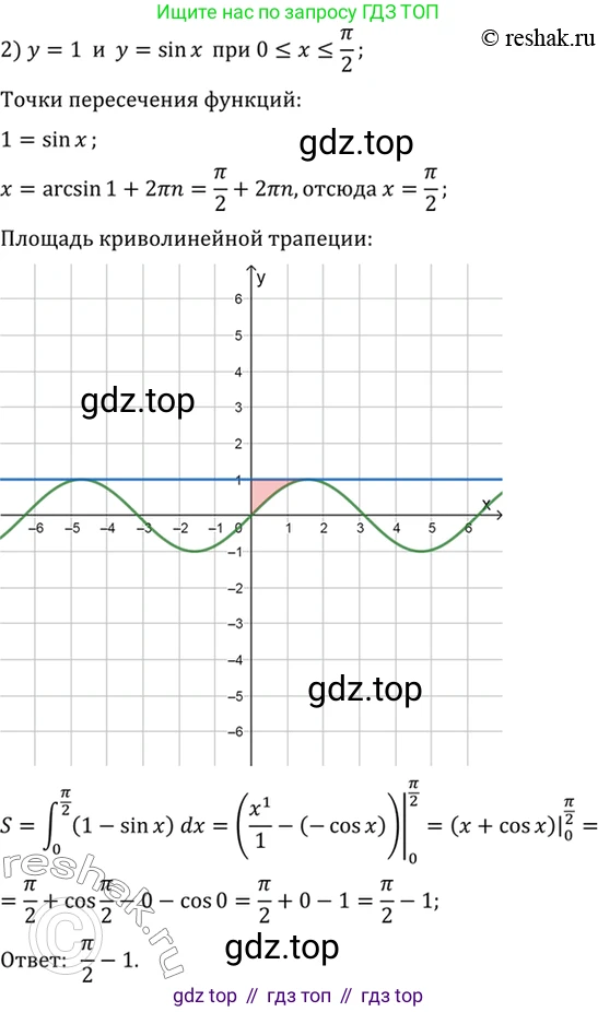 Алгебра, 10-11 класс Учебник, авторы: Алимов Шавкат Арифджанович, Колягин Юрий Михайлович, Ткачева Мария Владимировна, Федорова Надежда Евгеньевна, Шабунин Михаил Иванович, издательство Просвещение, Москва, 2014, страница 309, номер 1021, Решение 7 (продолжение 2)