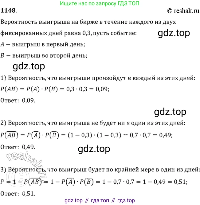 Алгебра, 10-11 класс Учебник, авторы: Алимов Шавкат Арифджанович, Колягин Юрий Михайлович, Ткачева Мария Владимировна, Федорова Надежда Евгеньевна, Шабунин Михаил Иванович, издательство Просвещение, Москва, 2014, страница 353, номер 1148, Решение 7