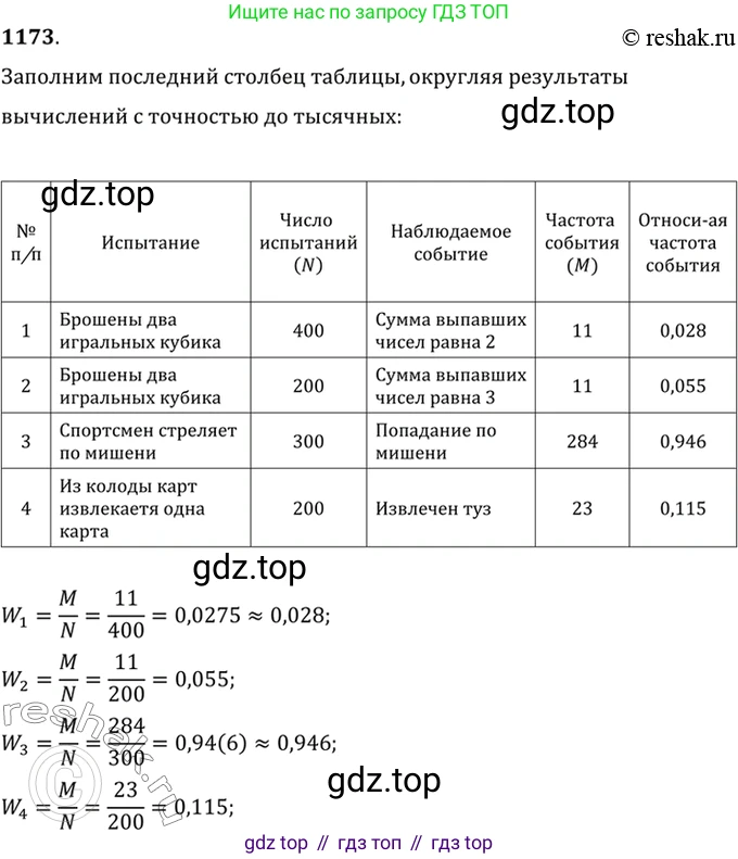 Алгебра, 10-11 класс Учебник, авторы: Алимов Шавкат Арифджанович, Колягин Юрий Михайлович, Ткачева Мария Владимировна, Федорова Надежда Евгеньевна, Шабунин Михаил Иванович, издательство Просвещение, Москва, 2014, страница 361, номер 1173, Решение 7