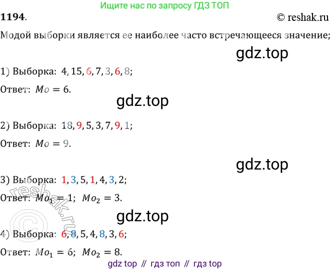 Алгебра, 10-11 класс Учебник, авторы: Алимов Шавкат Арифджанович, Колягин Юрий Михайлович, Ткачева Мария Владимировна, Федорова Надежда Евгеньевна, Шабунин Михаил Иванович, издательство Просвещение, Москва, 2014, страница 374, номер 1194, Решение 7