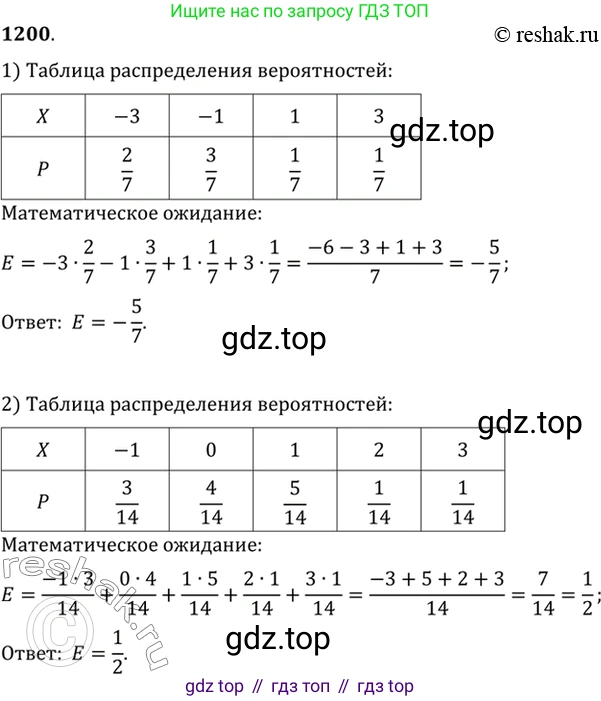 Алгебра, 10-11 класс Учебник, авторы: Алимов Шавкат Арифджанович, Колягин Юрий Михайлович, Ткачева Мария Владимировна, Федорова Надежда Евгеньевна, Шабунин Михаил Иванович, издательство Просвещение, Москва, 2014, страница 374, номер 1200, Решение 7