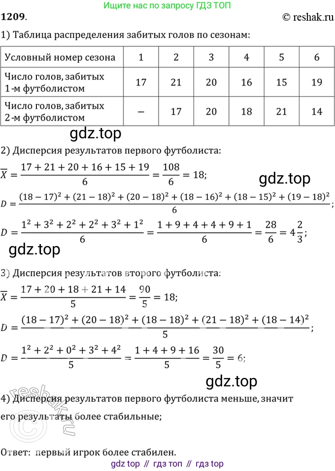 Алгебра, 10-11 класс Учебник, авторы: Алимов Шавкат Арифджанович, Колягин Юрий Михайлович, Ткачева Мария Владимировна, Федорова Надежда Евгеньевна, Шабунин Михаил Иванович, издательство Просвещение, Москва, 2014, страница 382, номер 1209, Решение 7
