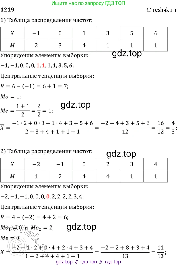 Алгебра, 10-11 класс Учебник, авторы: Алимов Шавкат Арифджанович, Колягин Юрий Михайлович, Ткачева Мария Владимировна, Федорова Надежда Евгеньевна, Шабунин Михаил Иванович, издательство Просвещение, Москва, 2014, страница 384, номер 1219, Решение 7