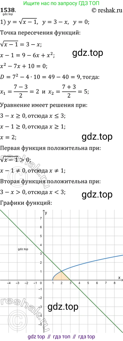 Алгебра, 10-11 класс Учебник, авторы: Алимов Шавкат Арифджанович, Колягин Юрий Михайлович, Ткачева Мария Владимировна, Федорова Надежда Евгеньевна, Шабунин Михаил Иванович, издательство Просвещение, Москва, 2014, страница 424, номер 1538, Решение 7