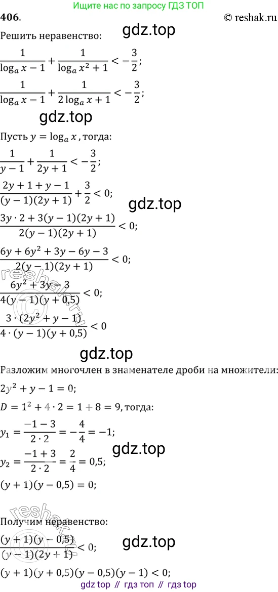 Алгебра, 10-11 класс Учебник, авторы: Алимов Шавкат Арифджанович, Колягин Юрий Михайлович, Ткачева Мария Владимировна, Федорова Надежда Евгеньевна, Шабунин Михаил Иванович, издательство Просвещение, Москва, 2014, страница 116, номер 406, Решение 7
