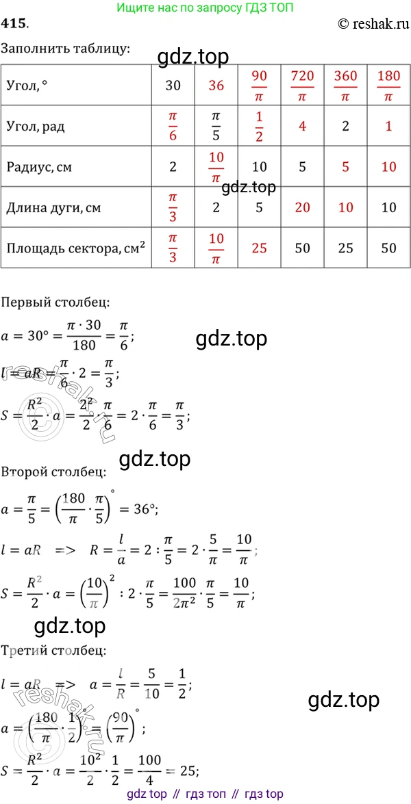 Алгебра, 10-11 класс Учебник, авторы: Алимов Шавкат Арифджанович, Колягин Юрий Михайлович, Ткачева Мария Владимировна, Федорова Надежда Евгеньевна, Шабунин Михаил Иванович, издательство Просвещение, Москва, 2014, страница 120, номер 415, Решение 7
