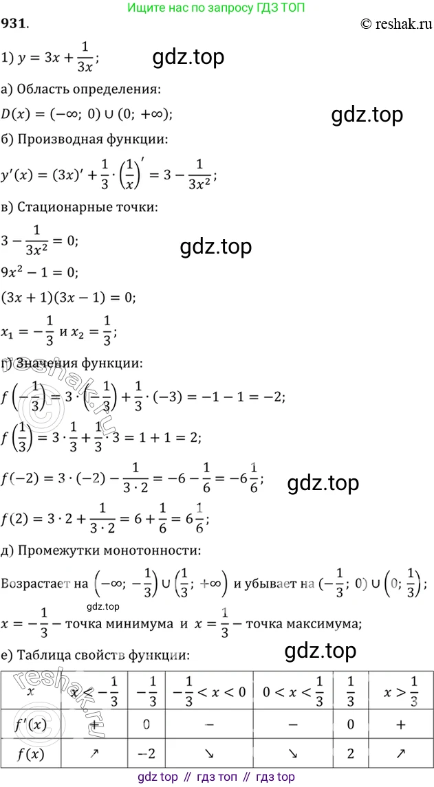 Алгебра, 10-11 класс Учебник, авторы: Алимов Шавкат Арифджанович, Колягин Юрий Михайлович, Ткачева Мария Владимировна, Федорова Надежда Евгеньевна, Шабунин Михаил Иванович, издательство Просвещение, Москва, 2014, страница 276, номер 931, Решение 7