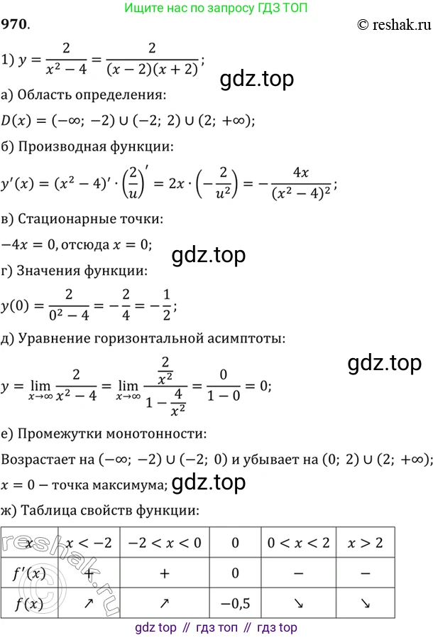Алгебра, 10-11 класс Учебник, авторы: Алимов Шавкат Арифджанович, Колягин Юрий Михайлович, Ткачева Мария Владимировна, Федорова Надежда Евгеньевна, Шабунин Михаил Иванович, издательство Просвещение, Москва, 2014, страница 289, номер 970, Решение 7