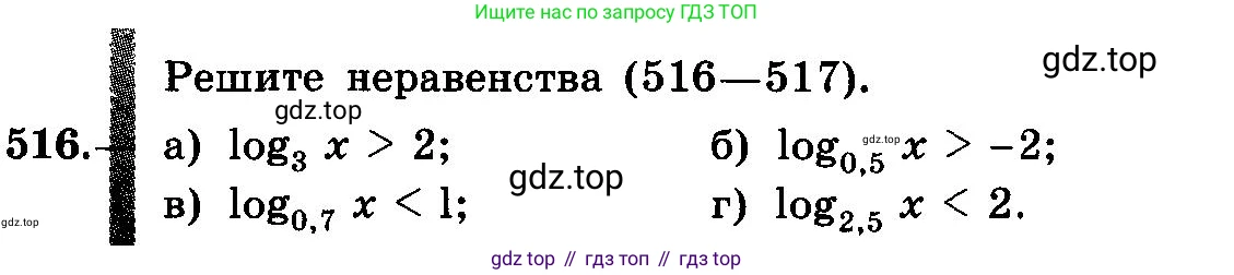 ГДЗ Алгебра, 10-11 класс Учебник, авторы: Колмогоров Андрей Николаевич, Абрамов Александр Михайлович, Дудницын Юрий Павлович, издательство Просвещение, Москва, 2008, зелёного цвета, страница 244, номер 516, Условие