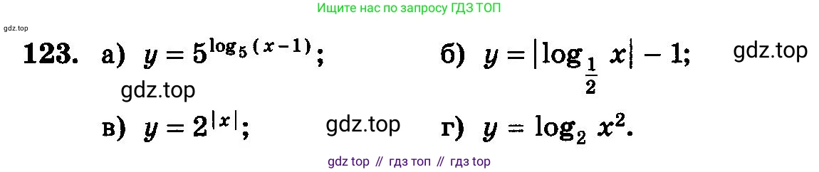 ГДЗ Алгебра, 10-11 класс Учебник, авторы: Колмогоров Андрей Николаевич, Абрамов Александр Михайлович, Дудницын Юрий Павлович, издательство Просвещение, Москва, 2008, зелёного цвета, страница 294, номер 123, Условие