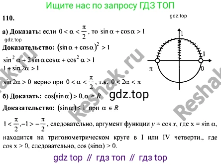 ГДЗ Алгебра, 10-11 класс Учебник, авторы: Колмогоров Андрей Николаевич, Абрамов Александр Михайлович, Дудницын Юрий Павлович, издательство Просвещение, Москва, 2008, зелёного цвета, страница 293, номер 110, Решение 1