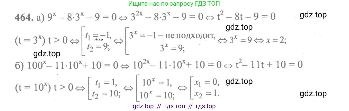 Алгебра, 10-11 класс Учебник, авторы: Колмогоров Андрей Николаевич, Абрамов Александр Михайлович, Дудницын Юрий Павлович, издательство Просвещение, Москва, 2008, зелёного цвета, страница 231, номер 464, Решение 2