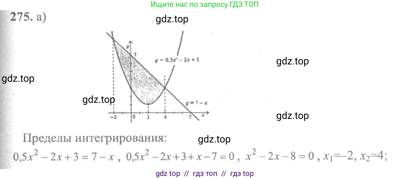 Алгебра, 10-11 класс Учебник, авторы: Колмогоров Андрей Николаевич, Абрамов Александр Михайлович, Дудницын Юрий Павлович, издательство Просвещение, Москва, 2008, зелёного цвета, страница 312, номер 275, Решение 2