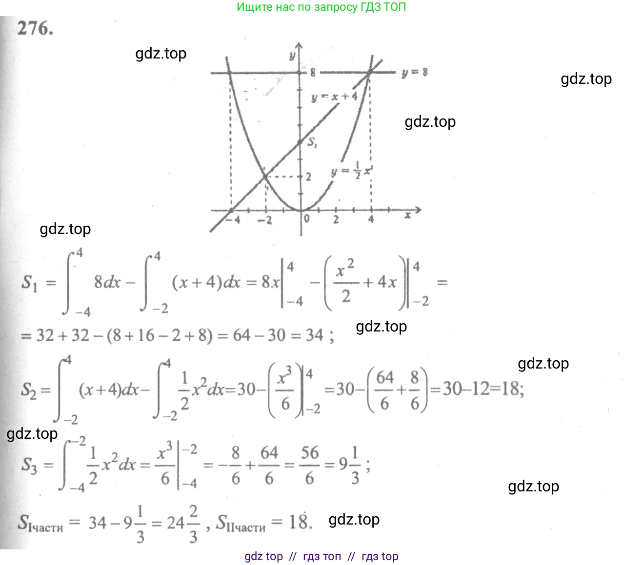 Алгебра, 10-11 класс Учебник, авторы: Колмогоров Андрей Николаевич, Абрамов Александр Михайлович, Дудницын Юрий Павлович, издательство Просвещение, Москва, 2008, зелёного цвета, страница 313, номер 276, Решение 2