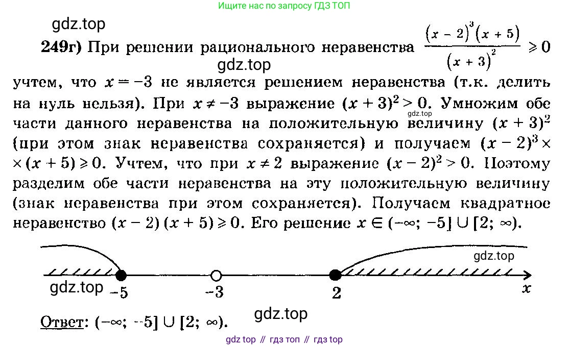 ГДЗ Алгебра, 10-11 класс Учебник, авторы: Колмогоров Андрей Николаевич, Абрамов Александр Михайлович, Дудницын Юрий Павлович, издательство Просвещение, Москва, 2008, зелёного цвета, страница 129, номер 249, Решение 3 (продолжение 2)