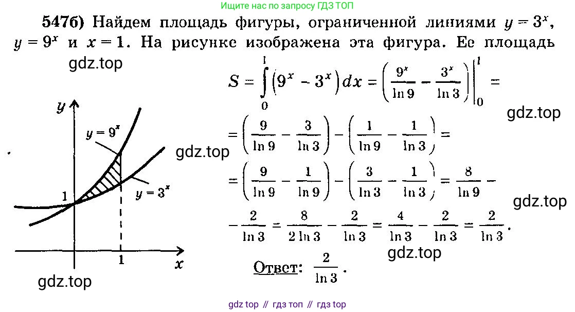 ГДЗ Алгебра, 10-11 класс Учебник, авторы: Колмогоров Андрей Николаевич, Абрамов Александр Михайлович, Дудницын Юрий Павлович, издательство Просвещение, Москва, 2008, зелёного цвета, страница 256, номер 547, Решение 3