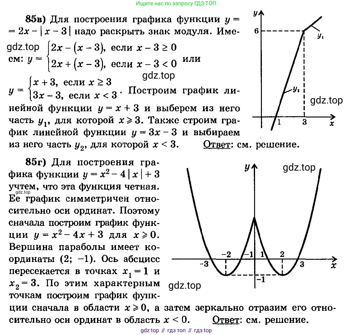 ГДЗ Алгебра, 10-11 класс Учебник, авторы: Колмогоров Андрей Николаевич, Абрамов Александр Михайлович, Дудницын Юрий Павлович, издательство Просвещение, Москва, 2008, зелёного цвета, страница 289, номер 85, Решение 3