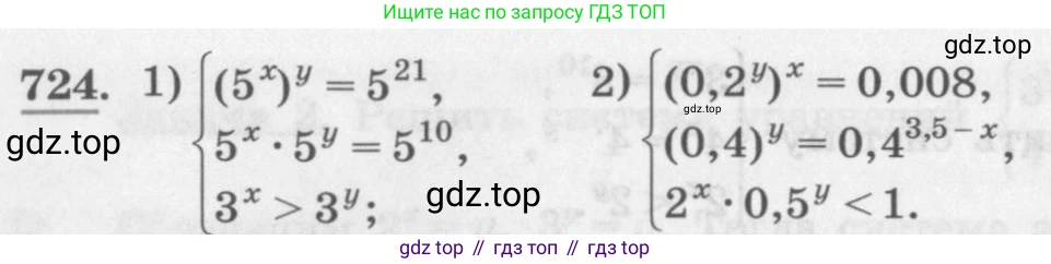 ГДЗ Алгебра, 10 класс Учебник, авторы: Колягин Юрий Михайлович, Ткачева Мария Владимировна, Федорова Надежда Евгеньевна, Шабунин Михаил Иванович, издательство Просвещение, Москва, 2014, голубого цвета, страница 236, номер 724, Условие